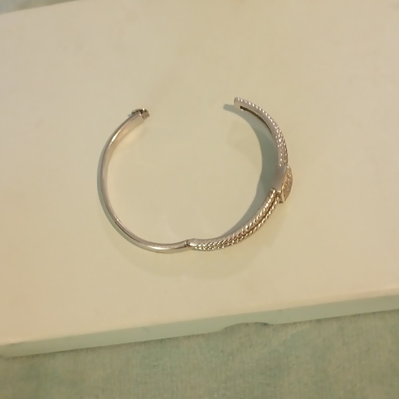 Ralph Lauren sterling silver 14 kt diamond bangle bracelet - Picture 3 of 5